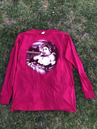 Vtg 85 Madonna Virgin Tour Long Sleeve Shirt Pop Rock Long Rare