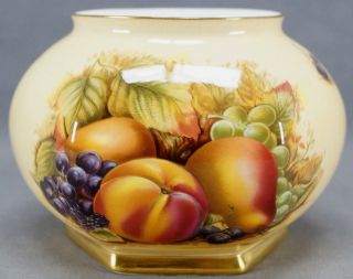 Vintage Aynsley Orchard Gold Pattern Bone China Squat Fruits Vase