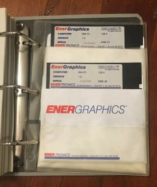 Vtg 1985 ENERGRAPHICS ENERTRONICS 1.  3 Graphics Computer Software Rare 5