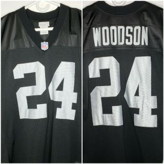 Vtg Reebok Oakland Raiders Charles Woodson Authentic Jersey Sz 48 Black