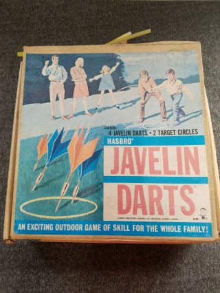 Vintage Hasbro Javelin Darts Outdoor Game Of Skill Empty Box Only