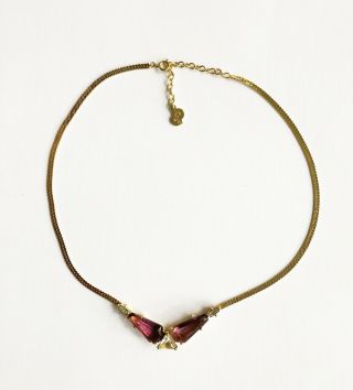 Vintage Christian Dior Necklace Faux Amethyst/ Crystal Rhinestone