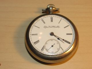 Ca.  1897 Elgin 18 Size 7 Jewels Pocket Watch In Nickeloid Case - Grade 73 Mod 5