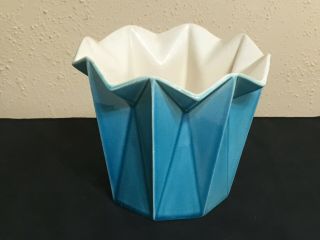 Vintage Red Wing Usa Pottery Vase Planter 785 Turquoise Off White