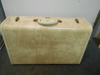 Vintage Samsonite Streamlite Marbled Cream / Tan Luggage Suitcase 4 Of 4