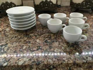 Vintage Acf Coffee Espresso Cups And Saucers Set Of 6 Made In Italy