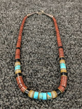 Native Necklace Turquoise Navajo Bead Jewelry Vintage Tribal