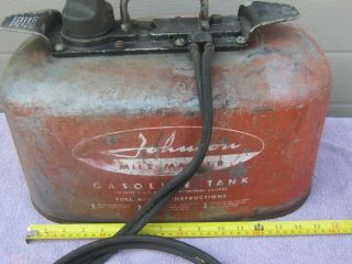 Vintage Johnson Mile Master Outboard 4 gallon pressurized boat fuel gas tank can 3
