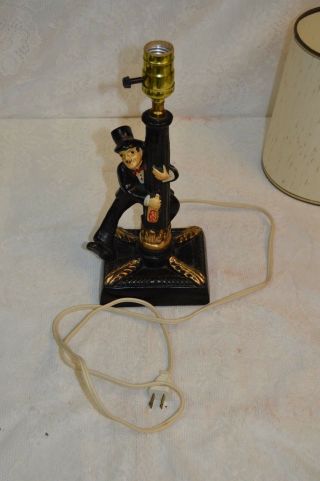 Vintage Chalkware Lamp of Drunk Man Hanging on to Light Post,  Charlie Chaplin 4