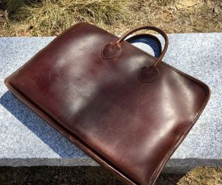 Vintage Ll Bean Leather Messenger Bag Brown Laptop Bag Briefcase Attaché Case