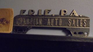 Vintage Champion Auto Sales Erie Pa.  License Plate Topper