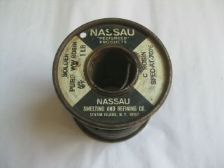 Spool Vintage Western Electric Nassau Rosin Core Solder 1lb Spec At 7076