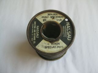 Spool Vintage Western Electric Nassau Rosin Core Solder 1LB Spec at 7076 2