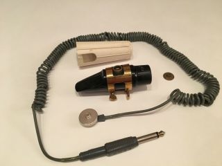 Vintage CONN Alto Saxophone mouthpiece with ELECTRIC pick up plug cap lig 2