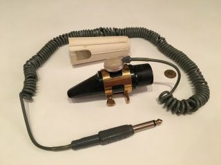 Vintage CONN Alto Saxophone mouthpiece with ELECTRIC pick up plug cap lig 3
