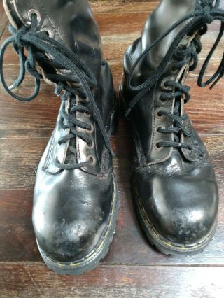 Vintage Dr.  Doc Martens Black Steel Toe Work Boots Mens Size 10