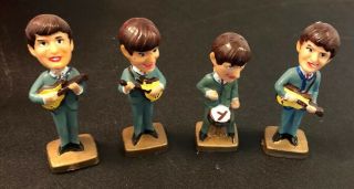 Vintage The Beatles 1964 Cake Toppers Nodders Bobble Head Bobbleheads
