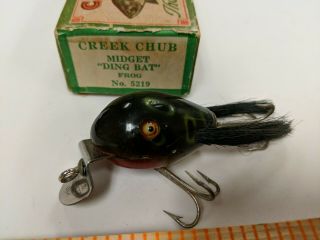 Vintage Creek Chub Bait Co.  Ccbc Midget Ding Bat Wooden Bass Fishing Lure