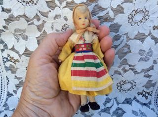 Vintage Early 1940s/50s Erna Meyer Ermey Stockinet Cloth Dollhouse Doll Swedish 3