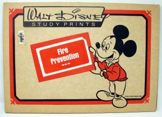 Vintage Walt Disney Study Prints Fire Prevention Set Educational No 100 Complete 2