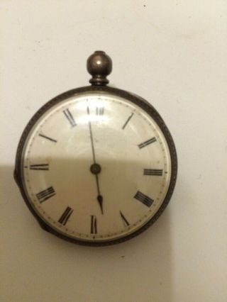Vintage Fine Silver Wind - Up No Name Pocket Watch - No Key - For Repair 031658