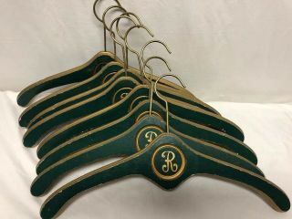 8 Set Vintage Gold Green Gilded Florentine Italian Gilt Wooden Clothes Hanger