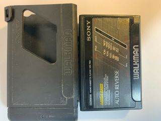 Vintage Sony Wm - F601 Walkman Radio Cassette Deck W/ Battery Belt Clip
