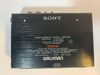 VINTAGE SONY WM - F601 WALKMAN RADIO CASSETTE DECK W/ Battery Belt Clip 2