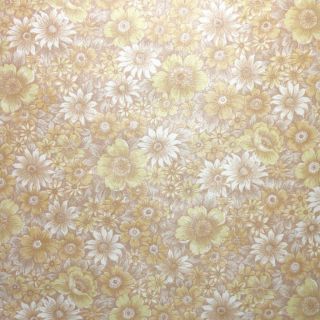 1970s Vintage Wallpaper Retro Floral Wallpaper Orange Brown And Yellow Flowers