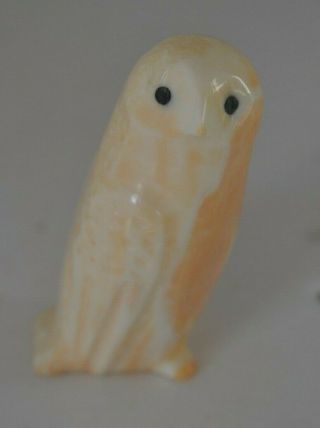 Vintage Carved Stone Owl Bird Signed Tammy Antanagme Inuit ? Eskimo ? Figure