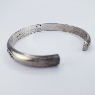 Sterling Silver Vintage Navajo Stamped Half Round Cuff Bracelet 20 Grams 3