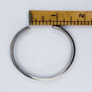 Sterling Silver Vintage Navajo Stamped Half Round Cuff Bracelet 20 Grams 5