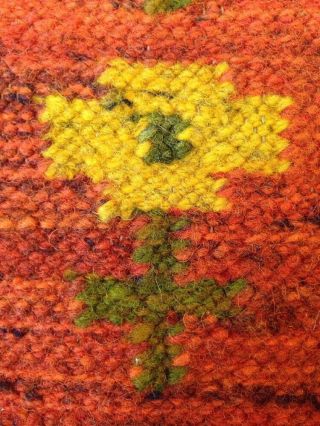 Vtg 1965 Handmade Polish Woven Wool Folk Art Kilim Small Rug Wall Hanging 20 