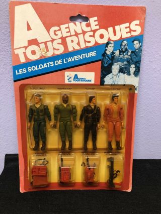 Vintage 1983 A - Team Soldiers Of Fortune 4 - Pack Action Figures French Packaging