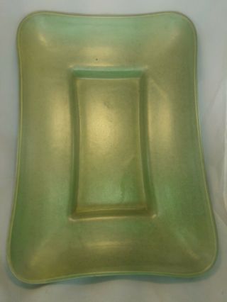 California Catalina GREEN pottery 1930 ' s VTG 2 pc serving party dishes Antique 3