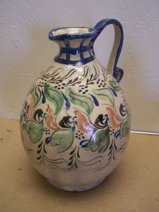 Vintage Mexican Jug Shaped Vase With Handle - Guanajuato,  Mexico