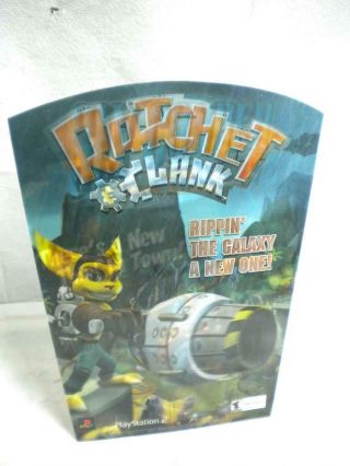 Vintage Collectible Ratchet Clank Sly Cooper Holographic Promotional Stand