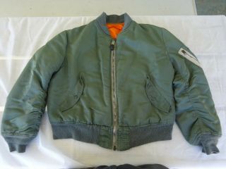 Vintage Alpha Industries Ma - 1 Flight Bomber Jacket Ideal Zippers L Made In Usa