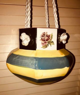 VINTAGE MACKENZIE CHILDS SEA AND SHORE HANGING PLANTER 2