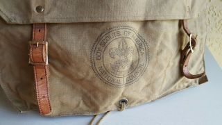 TRUE VTG 1960 ' s Boy Scouts of America Canvas & Leather Yucca 574 Backpack 14x16 2