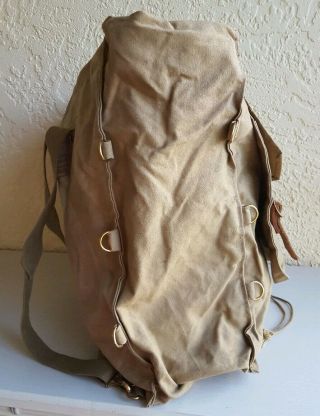 TRUE VTG 1960 ' s Boy Scouts of America Canvas & Leather Yucca 574 Backpack 14x16 5