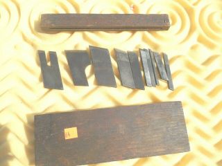 Vtg Stanley Plow Plane Blades / Irons.  With Case