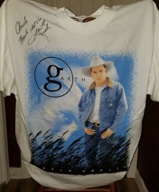 Garth Brooks Autographed Vintage 1996 World Tour Concert Tshirt T Shirt