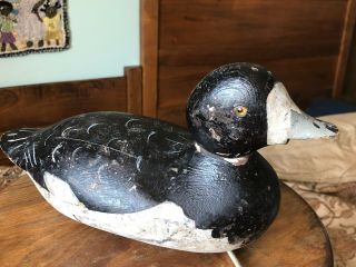 Vintage Duck Decoy Merganzer Iron Initials Weighted Hjb