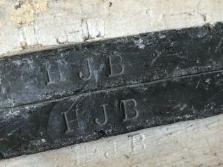 Vintage Duck Decoy Merganzer iron initials weighted HJB 6
