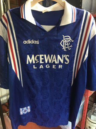 Vintage Glasgow Rangers Football Shirt Gazza Gascoigne Size 42/44