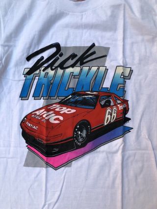 Vintage Nos 90s Dick Trickle Nascar 66 White T Shirt Usa Race