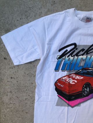 Vintage NOS 90s Dick Trickle NASCAR 66 White T Shirt USA race 4