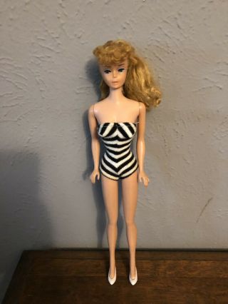 Vintage Midge Barbie Doll Mattel Ponytail Blond Hair Ponytail.  Blue Eyeliner