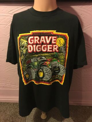 Vintage Grave Digger Tnt Monster Truck Challenge T - Shirt Xl 80 